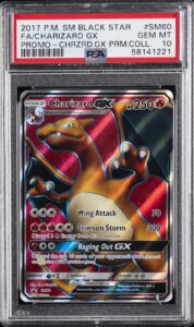 2017 POKEMON SM BLACK STAR PROMO #SM60 FULL ART/CHARIZARD GX PSA 10