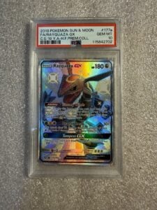 2018 POKEMON SUN & MOON CELESTIAL STORM #177A RAYQUAZA GX PSA 10