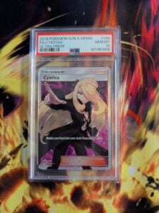 2018 POKEMON SUN & MOON ULTRA PRISM #148 FULL ART/CYNTHIA PSA 10