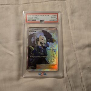 2019 Pokemon Sun & Moon Hidden Fates Cynthia Full Art Trainer SV82 PSA 8