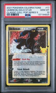 2021 POKEMON CELEBRATIONS CLASSIC COLL #17 UMBREON-GOLD STAR PSA 10