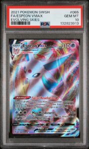 2021 POKEMON SWORD & SHIELD EVOLVING SKIES #065 FULL ART/ESPEON VMAX PSA 10