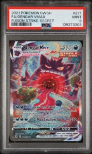 2021 POKEMON SWORD & SHIELD FUSION STRIKE SECRET #271 FULL ART/GENGAR VMAX PSA 9