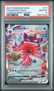 2021 POKEMON SWORD & SHIELD FUSION STRIKE SECRET FULL ART/GENGAR VMAX PSA 10
