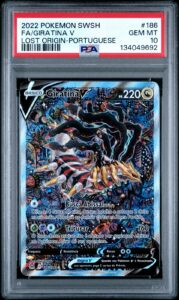 2022 POKEMON LOST ORIGIN PORTUGUESE FULL ART #186 GIRATINA V PSA 10