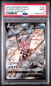 2022 POKEMON SWORD & SHIELD ASTRAL RADIANCE FULL ART/ORIGIN FORME PALKIA V PSA 9