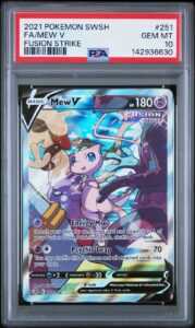 Mew V PSA 10 Alt Art Fusion Strike Pokemon Card 251/264 Sword & Shield FA