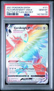 PSA 10 Corviknight VMAX 171/163 Battle Styles Rainbow Secret Rare Pokemon Card