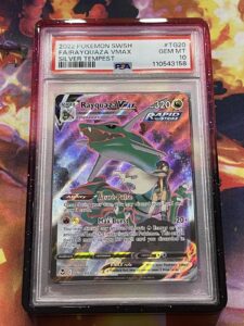 PSA 10 GEM MINT 2022 Pokemon Full Art Rayquaza VMAX Silver Tempest SWSH TG20