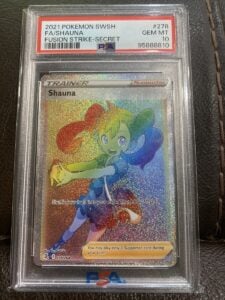 PSA 10 Gem Pokemon Shauna 278/264 Secret Rainbow Rare SWSH08 Fusion Strike