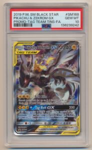 PSA 10 Pokemon Black Star Promo TAG TEAM Pikachu & Zekrom GX #SM168 GEM MINT!