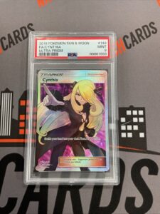 PSA 9 2018 Pokémon Sun & Moon Full Art Cynthia Ultra Prism #148 Mint Trainer