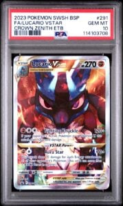 Pokemon Card Lucario VSTAR SWSH291 Promo Crown Zenith PSA 10 Fire One Owner
