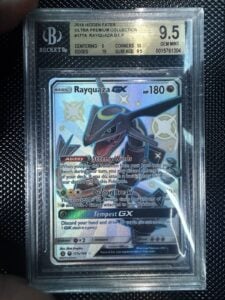 Pokémon Hidden Fates Ultra Premium Rayquaza GX 177A/168 Full Art Holo BGS 9.5