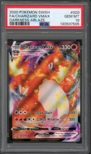 Pokemon PSA 10 Gem Mint Darkness Ablaze Full Art Charizard VMAX 020/189