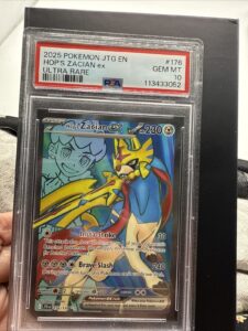 Pokémon TCG Hops Zacian EX Full Art Holo Card 176/159 Journey Together PSA 10