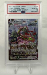 Rayquaza VMAX (Alternate Art Secret) 218/203 SWSH07: Evolving Skies Holo PSA 10