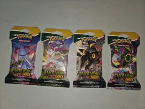 Unopened Pokémon Evolving Skies Sleeved Booster Pack Art Set – Sealed