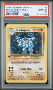 1999 Pokemon FRENCH 1st Edition Base Set Machamp-Machamp Holo 8/102 PSA 10