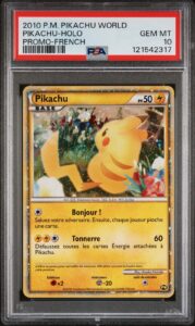 2010 POKEMON WORLD PW PROMO FRENCH PIKACHU HOLO PSA 10 🌀SWIRL🌀