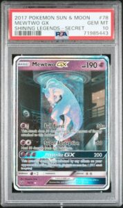 2017 Pokemon Shining Legends Mewtwo GX #78 Secret Rare PSA 10