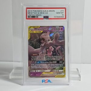 2019 Pokemon Sun & Moon Unified Minds #71 Mewtwo & Mew Gx Unified Minds PSA 10