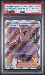 2021 POKEMON CELEBRATIONS #024 FULL ART/PROFESSOR’S RESEARCH PSA 10