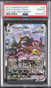2021 POKEMON SWORD & SHIELD EVOLVING SKIES SECRET FULL ART/RAYQUAZA VMAX PSA 10
