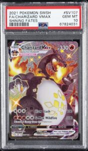 2021 POKEMON SWORD & SHIELD SHINING FATES #SV107 FULL ART/CHARIZARD VMAX PSA 10