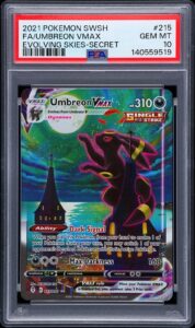 2021 Pokemon Moonbreon Evolving Skies #215 Fa/Umbreon Vmax Evolving PSA 10