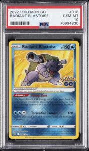 2022 POKEMON GO #018 RADIANT BLASTOISE PSA 10