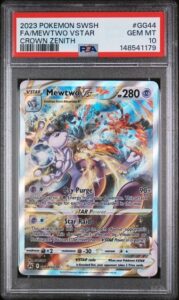 2023 POKEMON SWORD AND SHIELD CROWN ZENITH #GG44 FA/MEWTWO VSTAR CROWN PSA 10