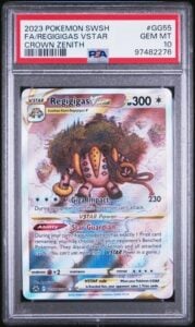 2023 POKEMON SWORD AND SHIELD CROWN ZENITH #GG55 FA/REGIGIGAS VSTAR PSA 10