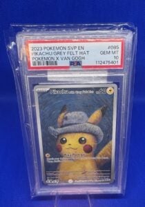 2023 Pokémon SVP Pikachu Grey Felt Hat Van Gogh PSA 10