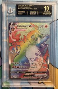 BGS 10 Black Label Charizard VMAX Champion’s Path Pokemon 2020 #74 Rainbow