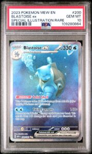 Blastoise ex 200/165 Mew En-151 200 Special Illustration Rare GEM MINT PSA 10