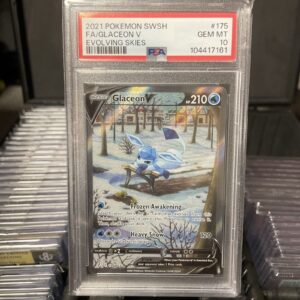 PSA 10 2021 Glaceon V 175/203 Full Alt Art Evolving Skies Pokemon Card