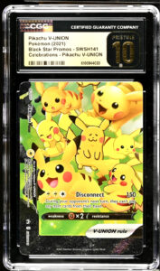 Pikachu V-UNION SWSH141 Bottom Left – 2021 Celebrations Promo – CGC Pristine 10