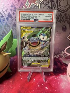 Pokemon Blastoise & Piplup GX Alternate Full Art 215/236 Tag Team PSA 10