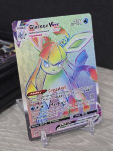 Pokemon Card Glaceon Vmax 208/203 Evolving Skies Rainbow Secret Rare Full Art NM
