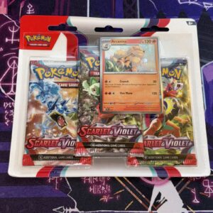 Pokemon – SCARLET & VIOLET 3 Pack Blister [Arcanine] (HD) Booster NEW Sealed