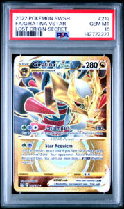 Pokemon SWSH Lost Origin Giratina Vstar 212/196 Secret Rare Gold Holo PSA 10 GEM