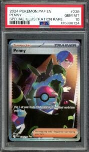 Pokemon TCG Paldean Fates #239 Penny Special Illustration Rare PSA 10 Umbreon