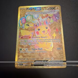 Pokemon TCG Pikachu Ex 247/191 Hyper Rare Gold Surging Sparks Full Art NM