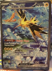 Pokemon TCG Zapdos EX 202/165 Scarlet & Violet 151 Holo Card Near Mint Condition