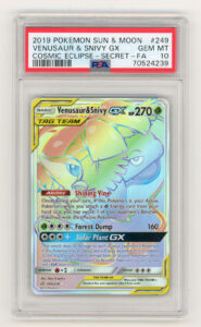 Pokemon Venusaur & Snivy GX 249/236 SM Cosmic Eclipse Holo PSA 10 GEM MINT