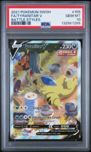 Tyranitar V 155/163 Pokemon Card Battle Styles Alt Art PSA 10 GEM MINT