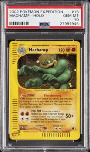 2002 POKEMON EXPEDITION #16 MACHAMP-HOLO PSA 10