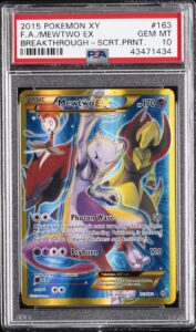 2015 POKEMON XY BREAKTHROUGH SECRET #163 FULL ART/MEWTWO EX PSA 10