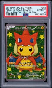 2016 POKEMON JPN XY PROMO #208 PONCHO-WEARING PIKACHU PSA 10